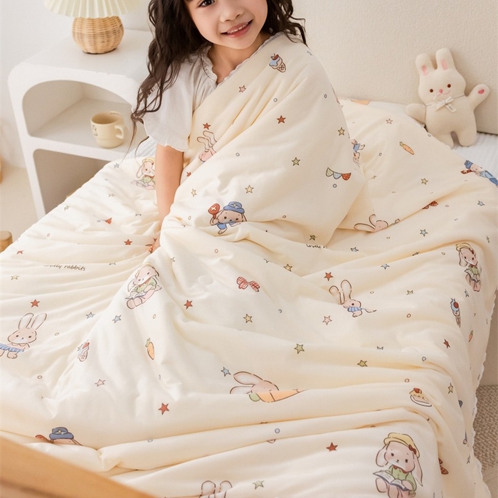 91家纺网 家纺一手货源 找家纺 2026新款A类针织棉被芯夏凉被春秋被冬被儿童学生成人冬被加厚被子大豆被四季款—儿童图 兔子乐园