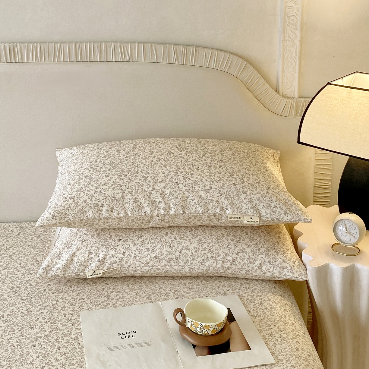 91家纺网 家纺一手货源 找家纺 春皖家纺 2026春夏新品简约款老粗布系列枕套单品单枕套 枕套单件 醒风