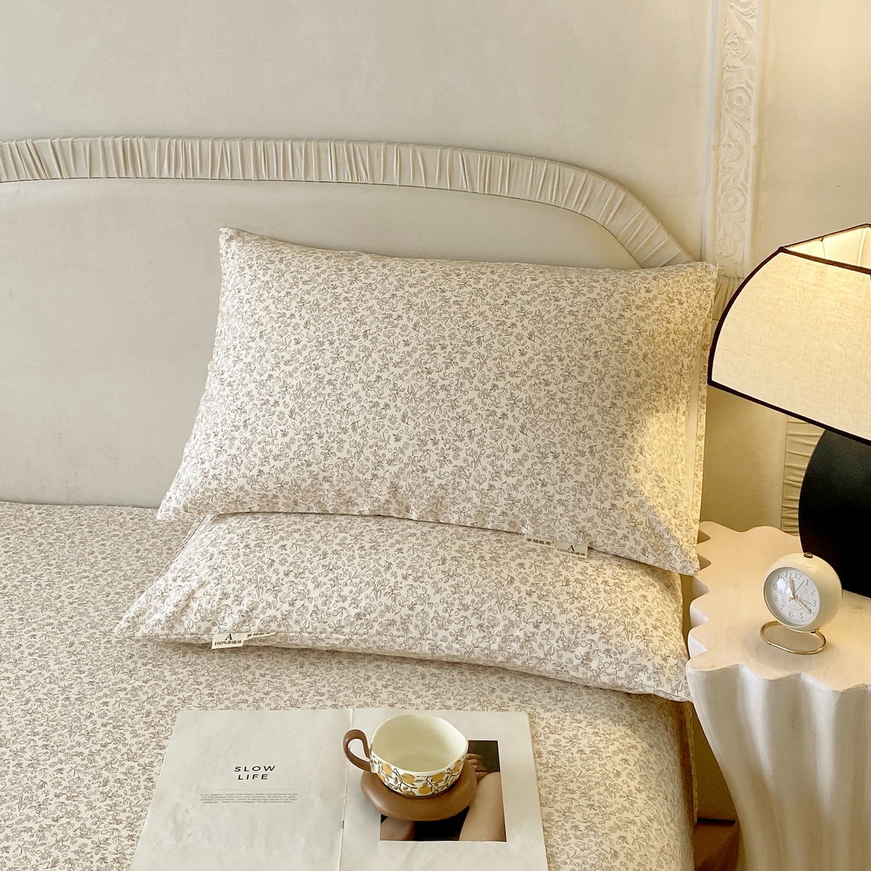 91家纺网 家纺一手货源 找家纺 春皖家纺 2026春夏新品简约款老粗布系列枕套单品单枕套 枕套单件 醒风