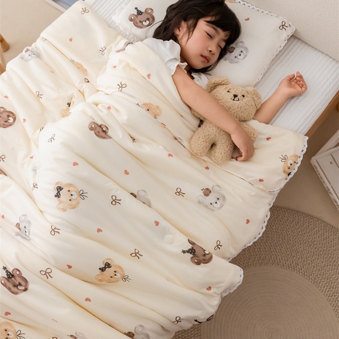 2026新款A类针织棉被芯夏凉被春秋被冬被儿童学生成人冬被加厚被子大豆被四季款—儿童图 熊熊宝贝
