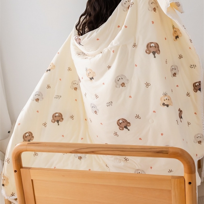 91家纺网 家纺一手货源 找家纺 2026新款A类针织棉被芯夏凉被春秋被冬被儿童学生成人冬被加厚被子大豆被四季款—儿童图 熊熊宝贝