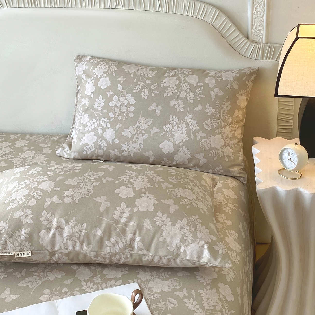 91家纺网 家纺一手货源 找家纺 春皖家纺 2026春夏新品简约款老粗布系列枕套单品单枕套 枕套单件 幽色