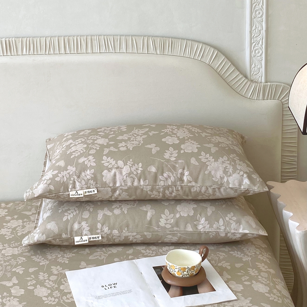 91家纺网 家纺一手货源 找家纺 春皖家纺 2026春夏新品简约款老粗布系列枕套单品单枕套 枕套单件 幽色