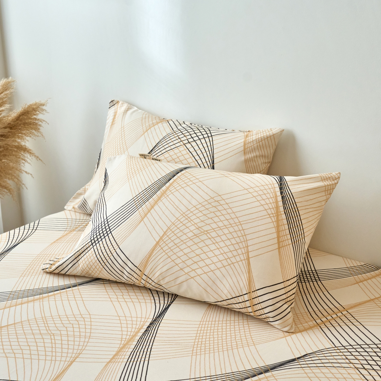 春皖家纺 2026春夏新品简约款老粗布系列枕套单品单枕套 枕套单件 月白