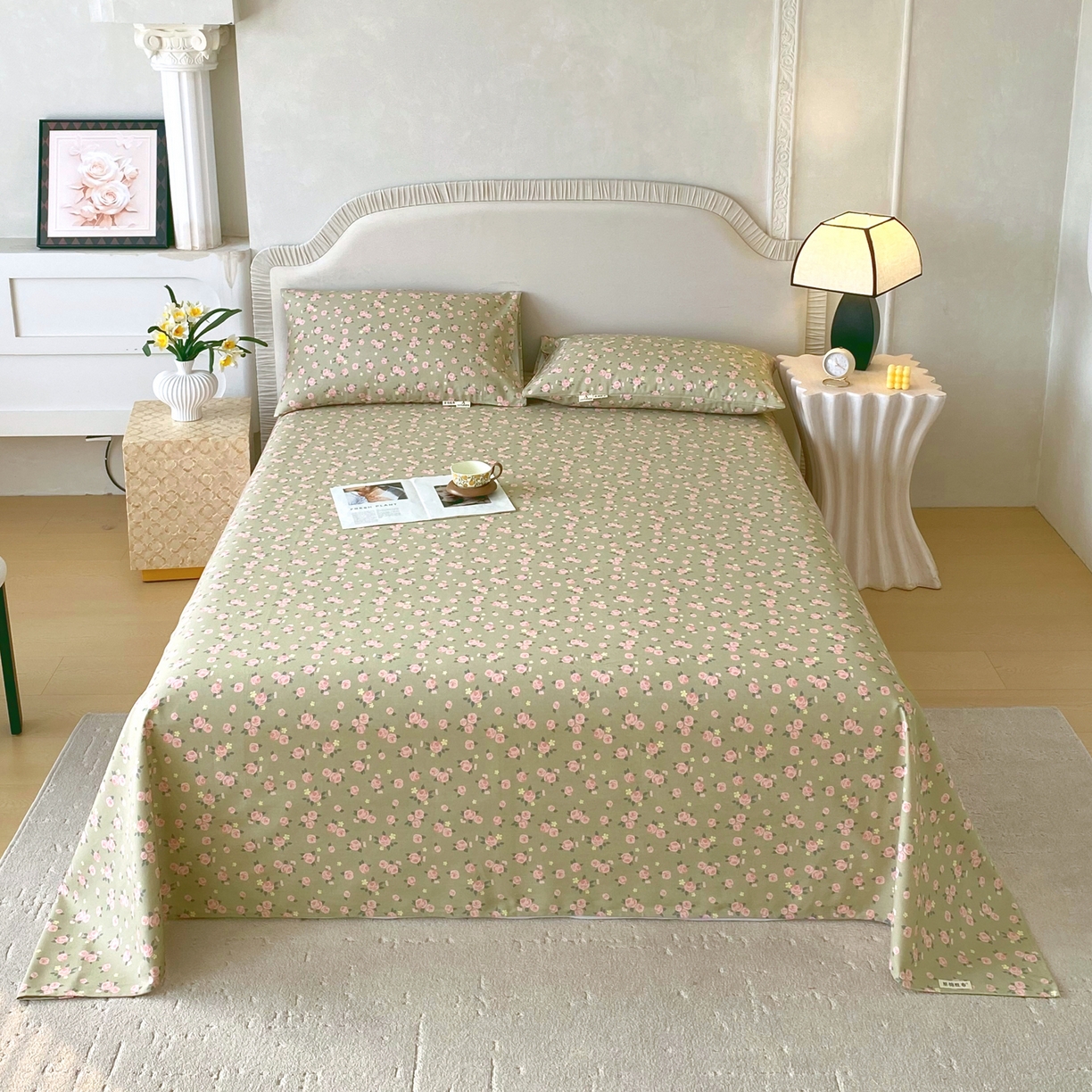 春皖家纺 2026春夏新品简约款老粗布系列床单单品床单床单单件 书宛