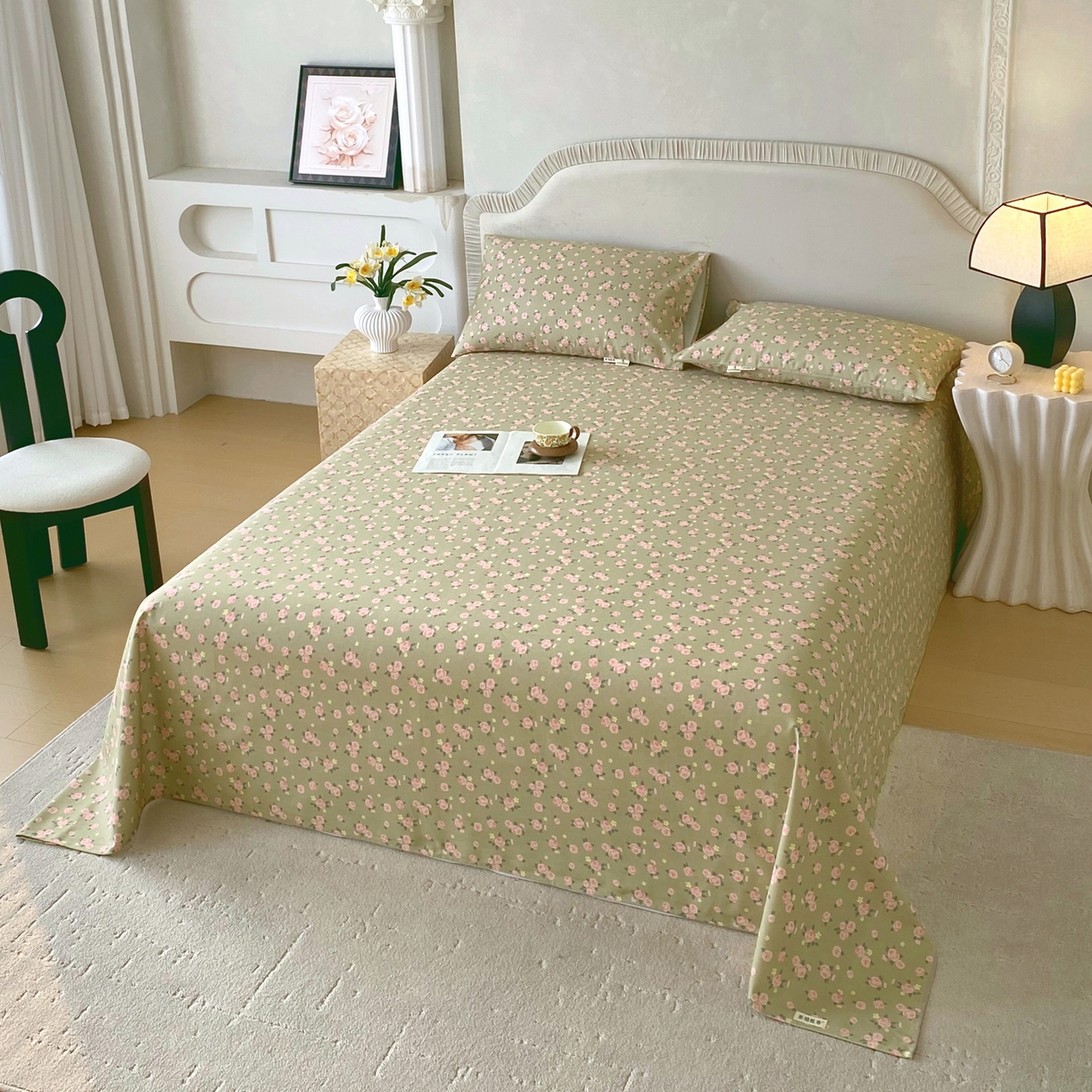 91家纺网 家纺一手货源 找家纺 春皖家纺 2026春夏新品简约款老粗布系列床单单品床单床单单件 书宛