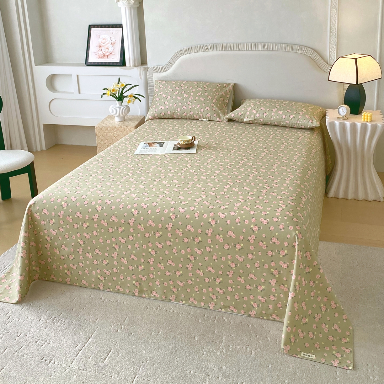 91家纺网 家纺一手货源 找家纺 春皖家纺 2026春夏新品简约款老粗布系列床单单品床单床单单件 书宛