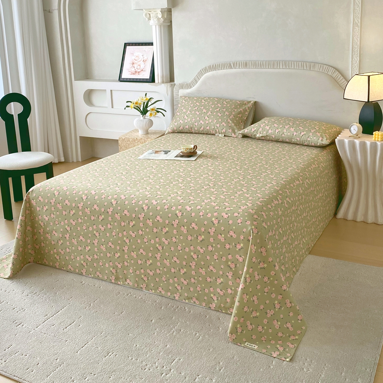 91家纺网 家纺一手货源 找家纺 春皖家纺 2026春夏新品简约款老粗布系列床单单品床单床单单件 书宛