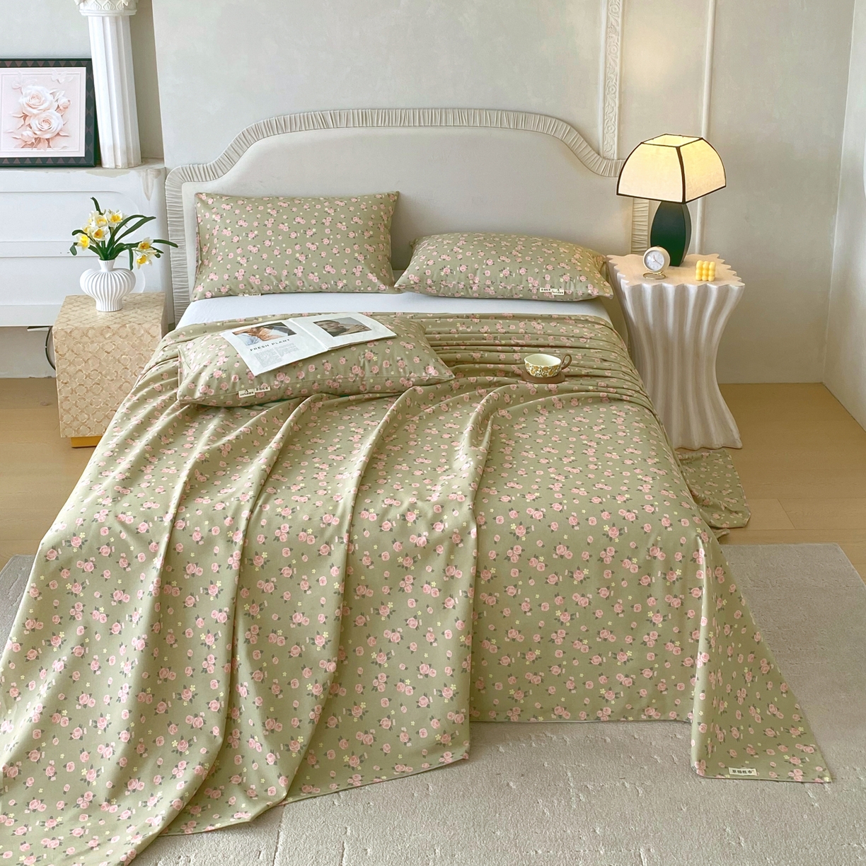 91家纺网 家纺一手货源 找家纺 春皖家纺 2026春夏新品简约款老粗布系列床单单品床单床单单件 书宛