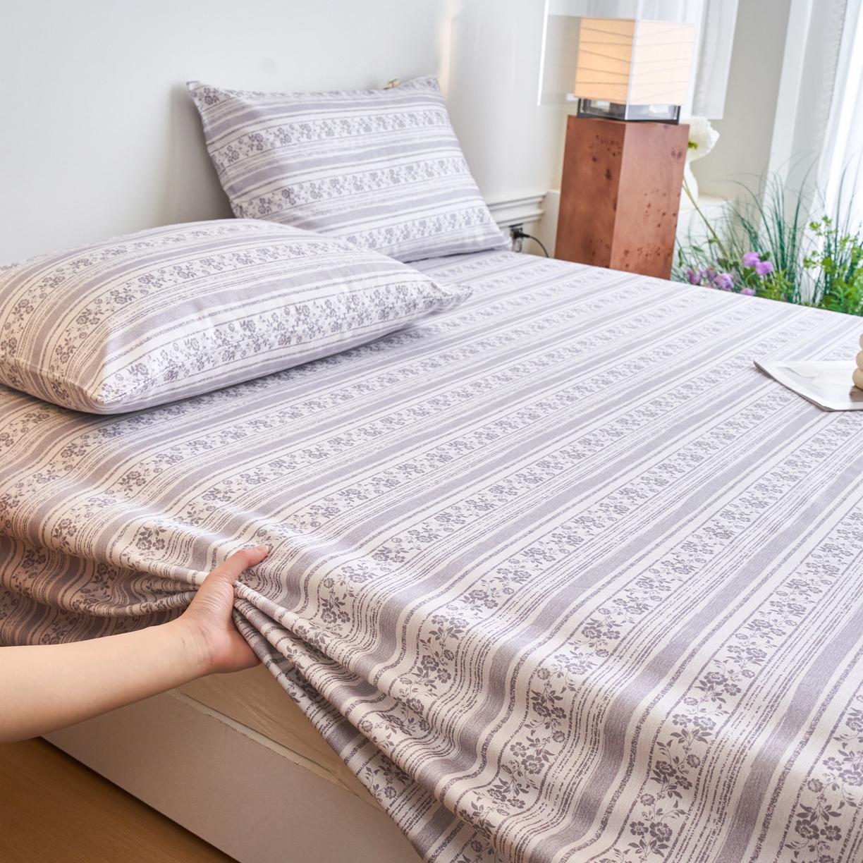 91家纺网 家纺一手货源 找家纺 春皖家纺 2026春夏新品简约款老粗布系列床单单品床单床单单件 斯年H