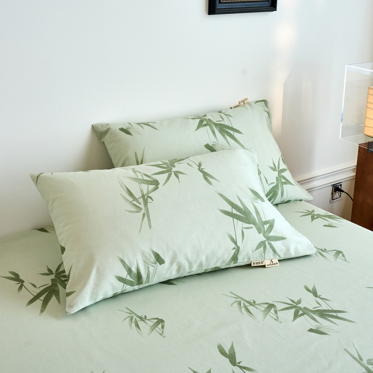 春皖家纺 2026春夏新品简约款老粗布系列枕套单品单枕套 枕套单件 竹影（无印款）