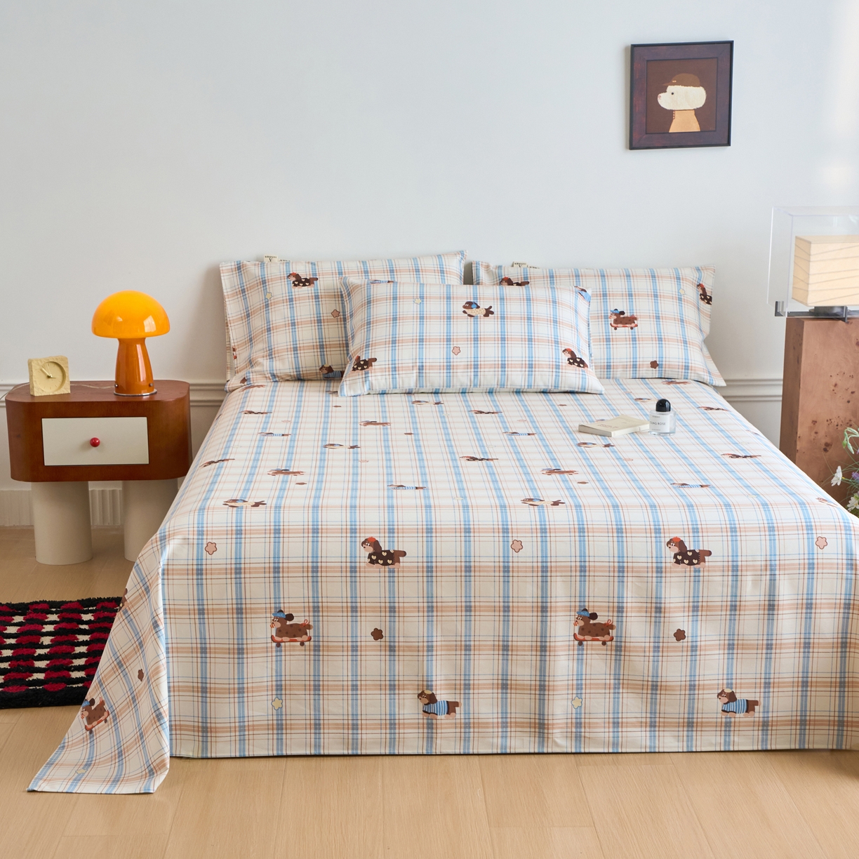 91家纺网 家纺一手货源 找家纺 春皖家纺 2026春夏新品简约款老粗布系列床单单品床单床单单件 听枫