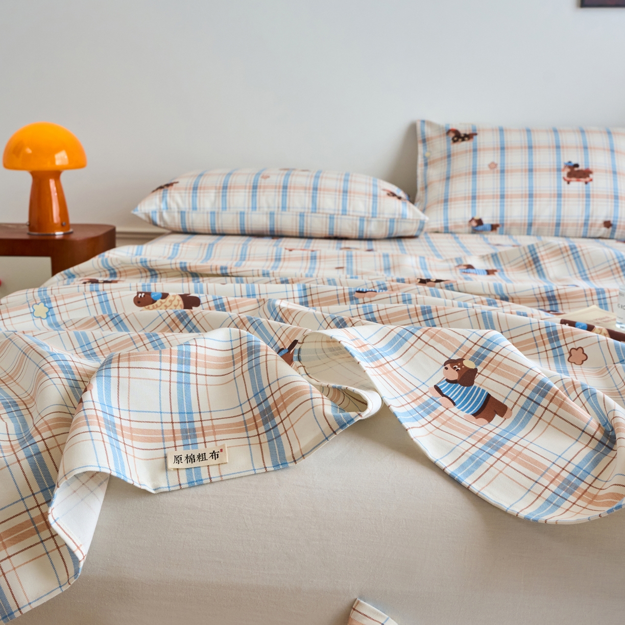 91家纺网 家纺一手货源 找家纺 春皖家纺 2026春夏新品简约款老粗布系列床单单品床单床单单件 听枫