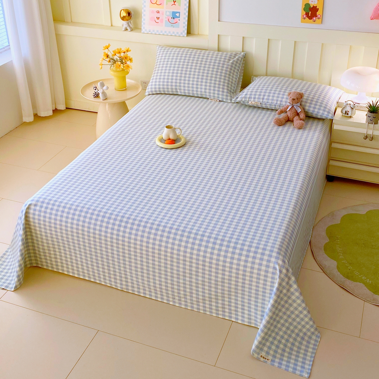 91家纺网 家纺一手货源 找家纺 春皖家纺 2026春夏新品简约款老粗布系列床单单品床单床单单件 西木