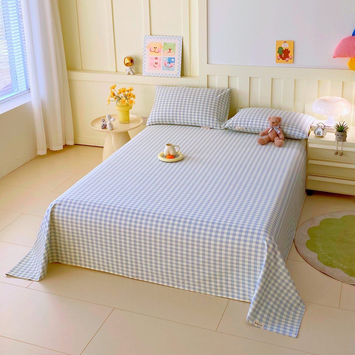 91家纺网 家纺一手货源 找家纺 春皖家纺 2026春夏新品简约款老粗布系列床单单品床单床单单件 西木