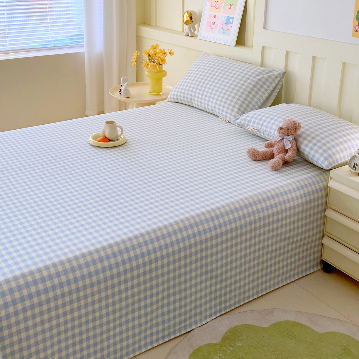 91家纺网 家纺一手货源 找家纺 春皖家纺 2026春夏新品简约款老粗布系列床单单品床单床单单件 西木