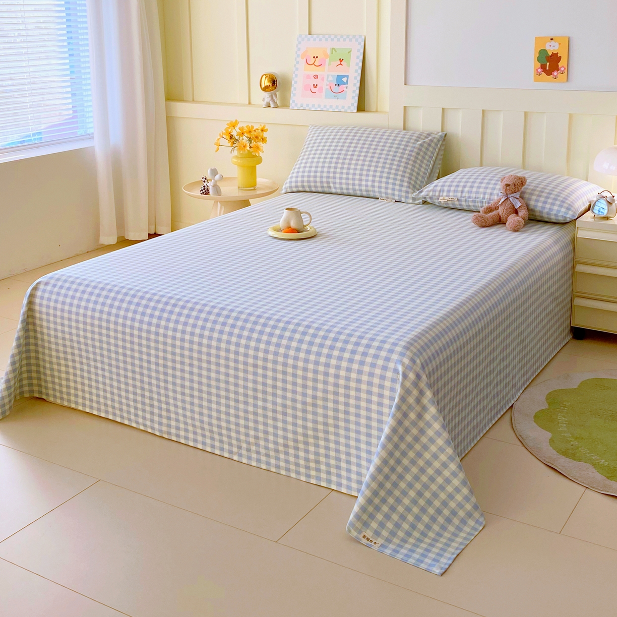 91家纺网 家纺一手货源 找家纺 春皖家纺 2026春夏新品简约款老粗布系列床单单品床单床单单件 西木