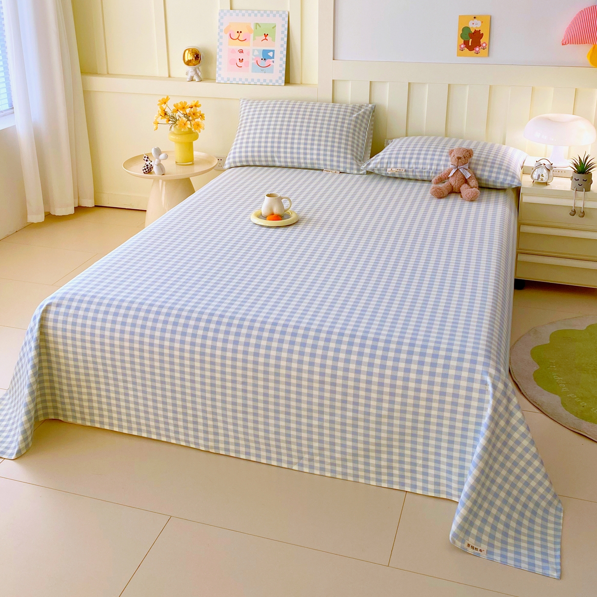 91家纺网 家纺一手货源 找家纺 春皖家纺 2026春夏新品简约款老粗布系列床单单品床单床单单件 西木