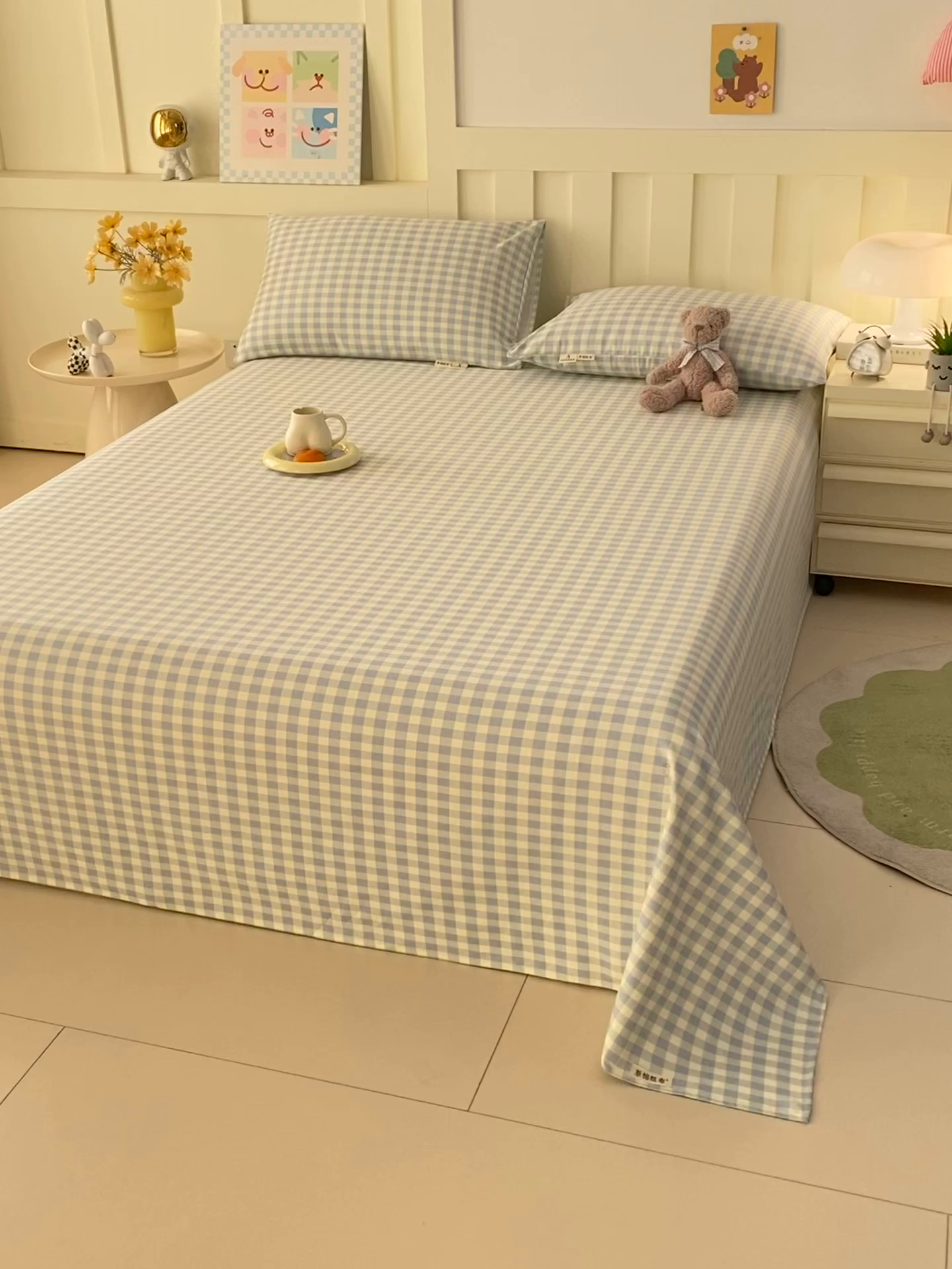 91家纺网 家纺一手货源 找家纺 春皖家纺 2026春夏新品简约款老粗布系列床单单品床单床单单件 西木