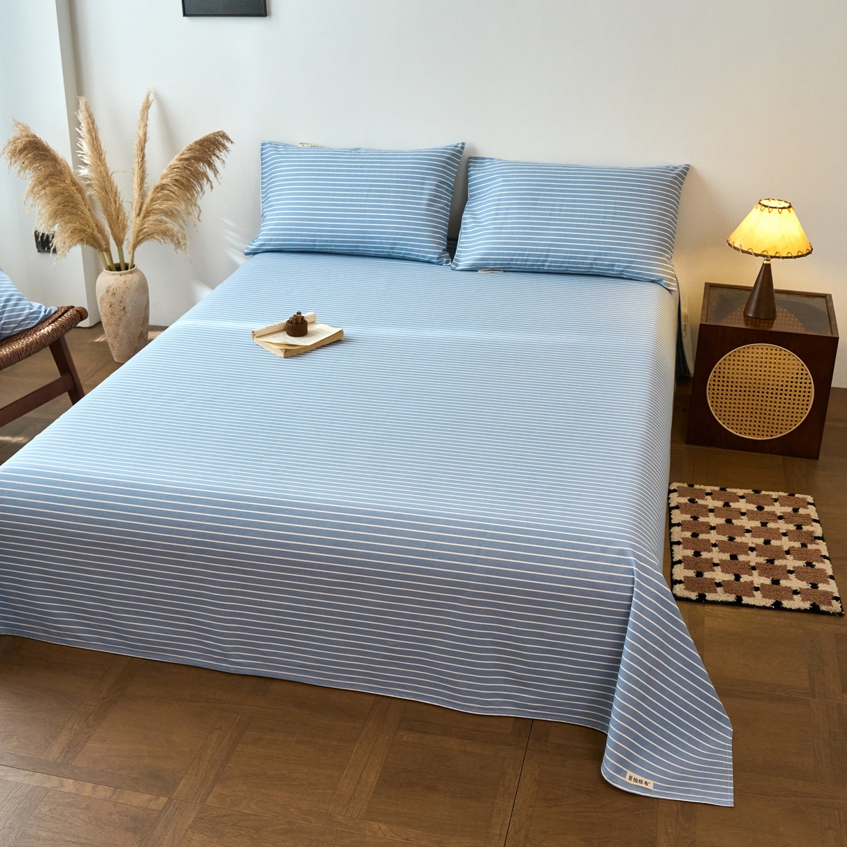 91家纺网 家纺一手货源 找家纺 春皖家纺 2026春夏新品简约款老粗布系列床单单品床单床单单件 细川-聚