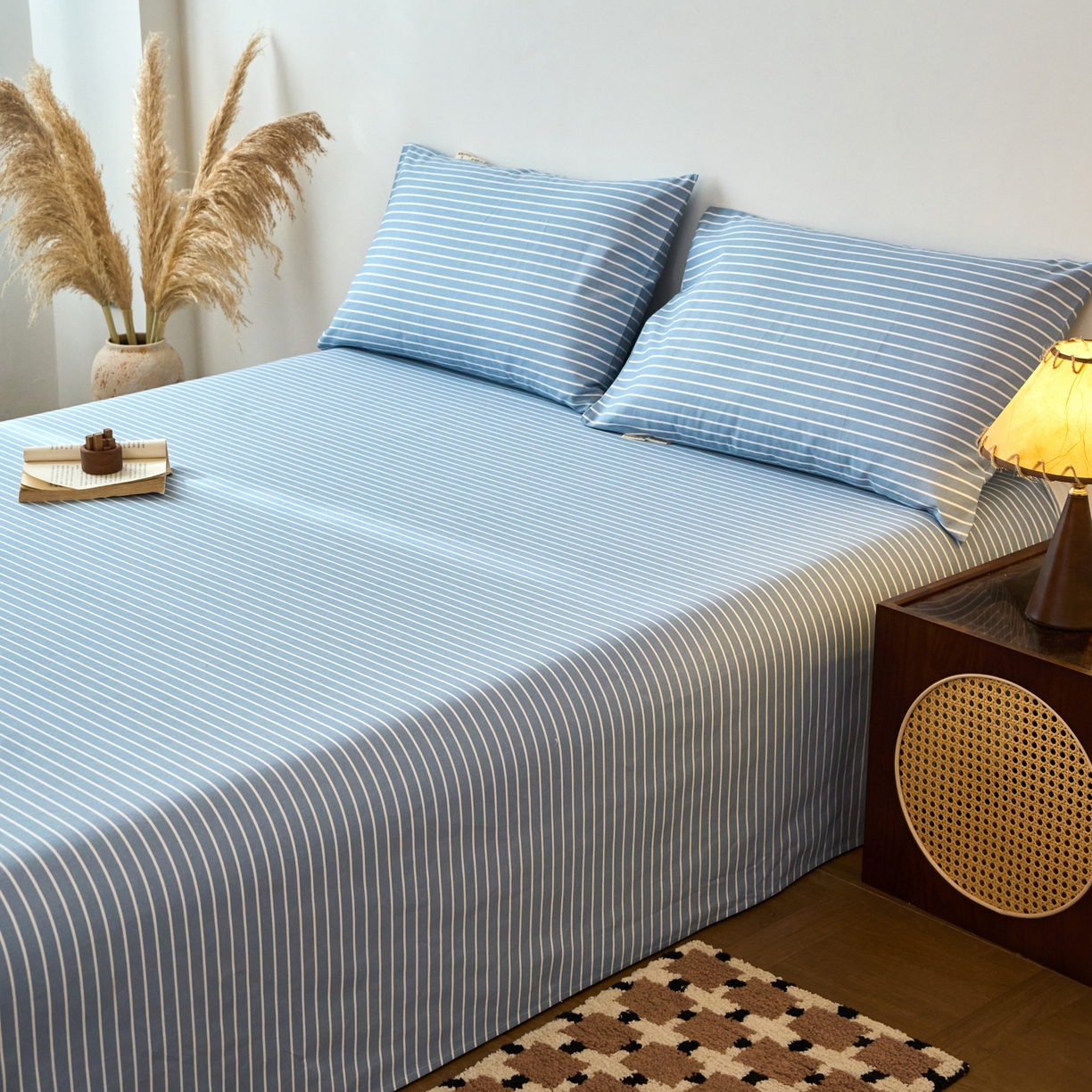 91家纺网 家纺一手货源 找家纺 春皖家纺 2026春夏新品简约款老粗布系列床单单品床单床单单件 细川-聚