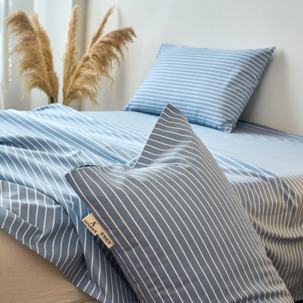 91家纺网 家纺一手货源 找家纺 春皖家纺 2026春夏新品简约款老粗布系列床单单品床单床单单件 细川-聚