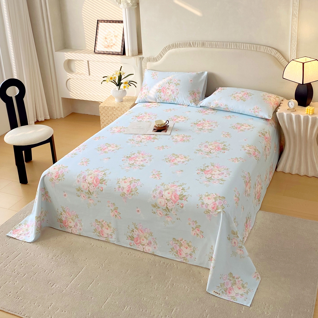 91家纺网 家纺一手货源 找家纺 春皖家纺 2026春夏新品简约款老粗布系列床单单品床单床单单件 向晚