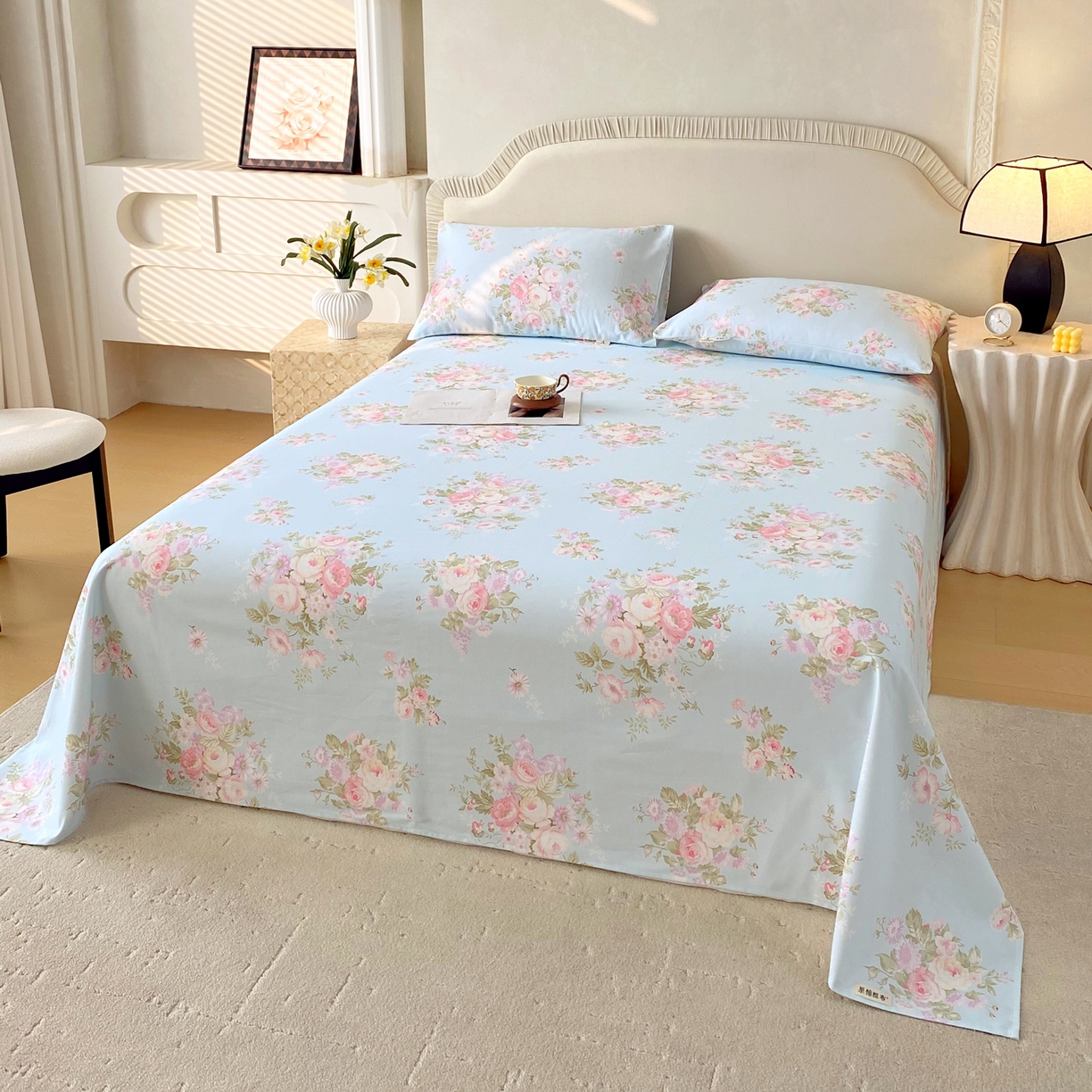 91家纺网 家纺一手货源 找家纺 春皖家纺 2026春夏新品简约款老粗布系列床单单品床单床单单件 向晚