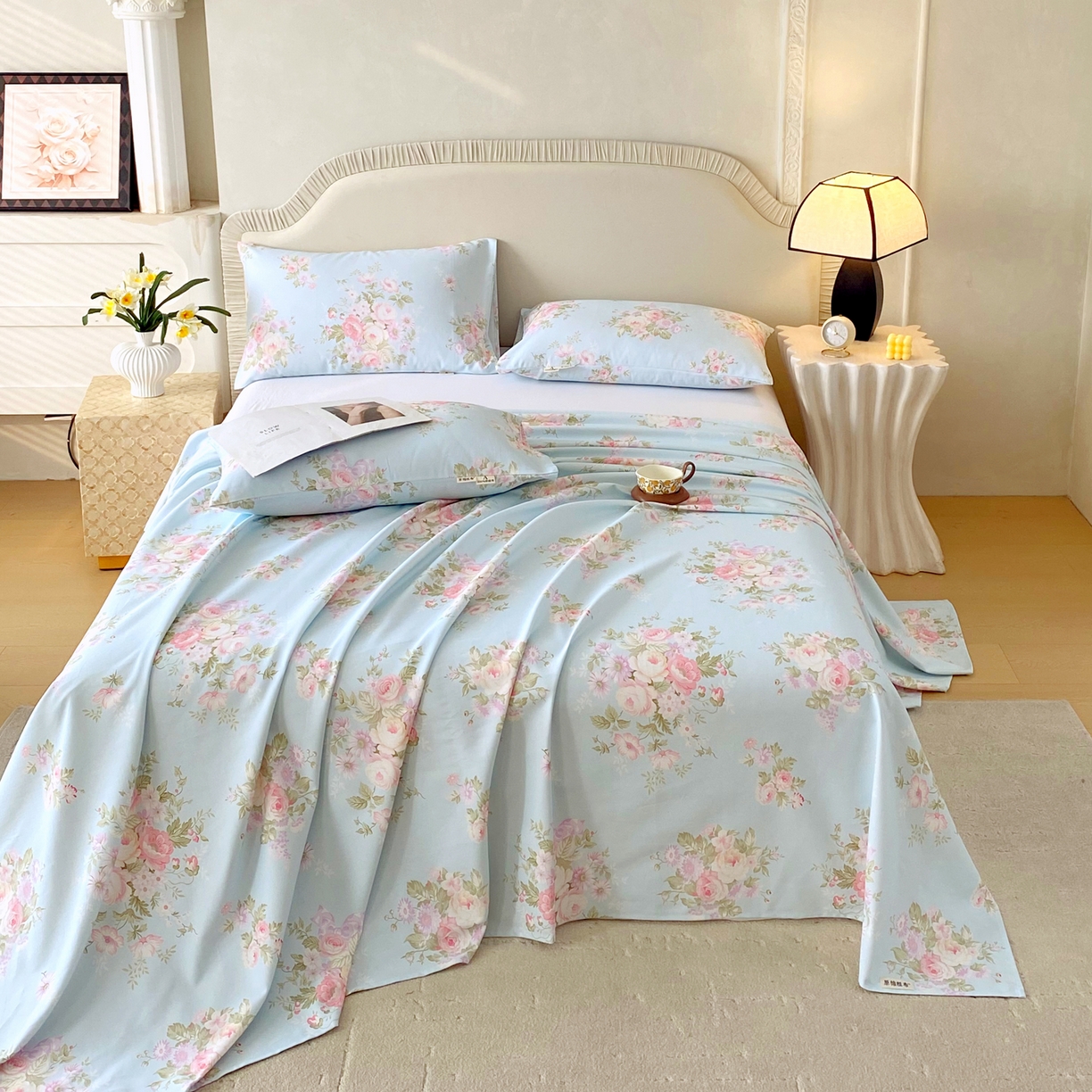 91家纺网 家纺一手货源 找家纺 春皖家纺 2026春夏新品简约款老粗布系列床单单品床单床单单件 向晚