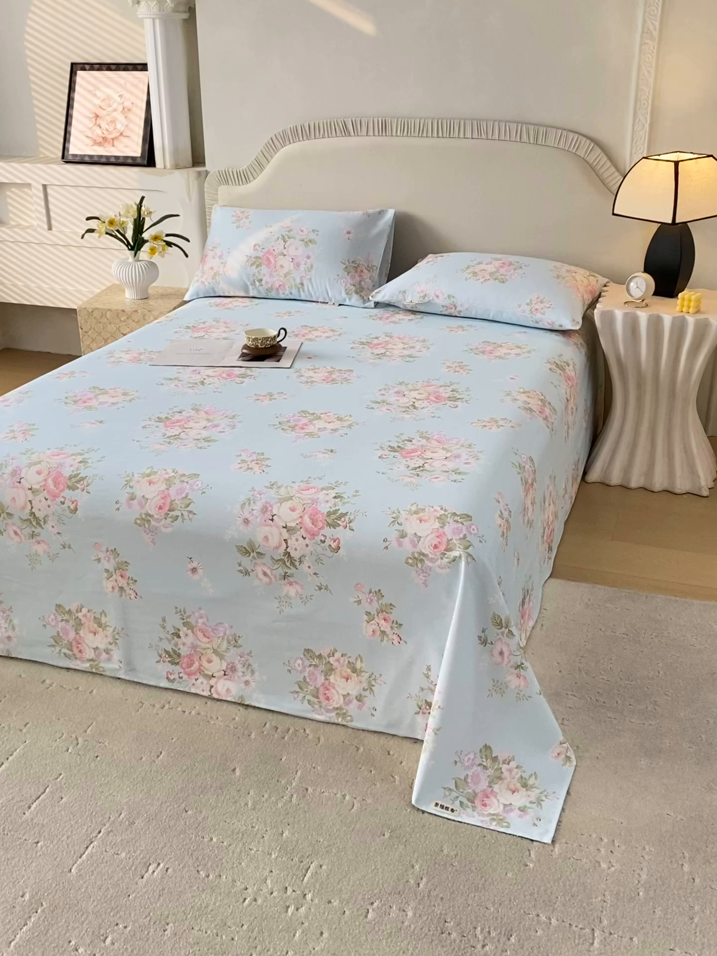 91家纺网 家纺一手货源 找家纺 春皖家纺 2026春夏新品简约款老粗布系列床单单品床单床单单件 向晚