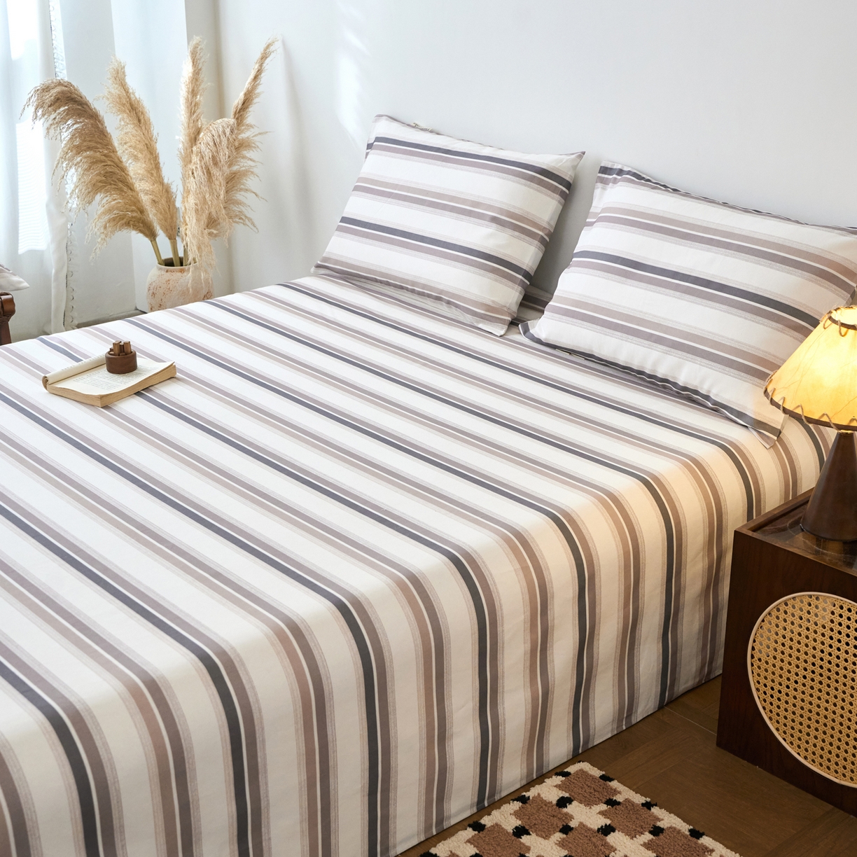 91家纺网 家纺一手货源 找家纺 春皖家纺 2026春夏新品简约款老粗布系列床单单品床单床单单件 星纬