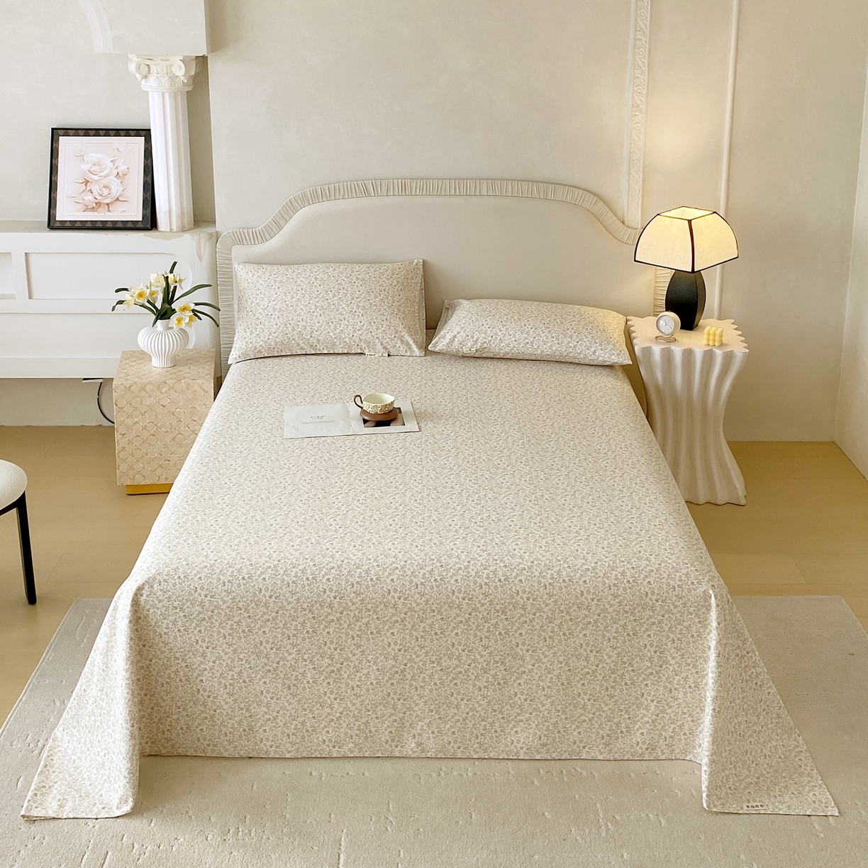 春皖家纺 2026春夏新品简约款老粗布系列床单单品床单床单单件 醒风