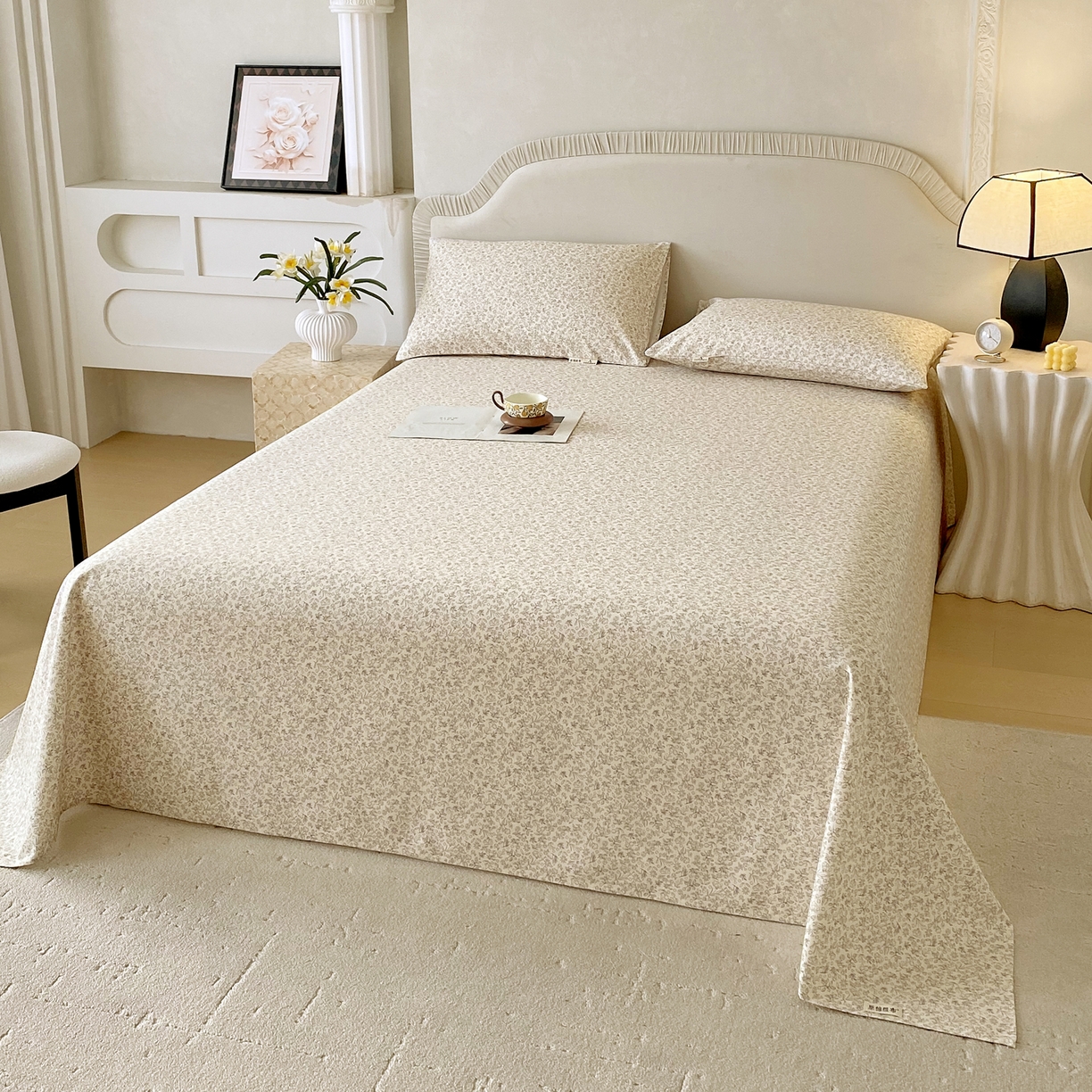 91家纺网 家纺一手货源 找家纺 春皖家纺 2026春夏新品简约款老粗布系列床单单品床单床单单件 醒风