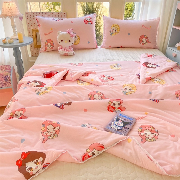 91家纺网 家纺一手货源 找家纺 2026新款A类针织棉被芯夏凉被春秋被冬被儿童学生成人冬被加厚被子大豆被—影棚图 爱心公主