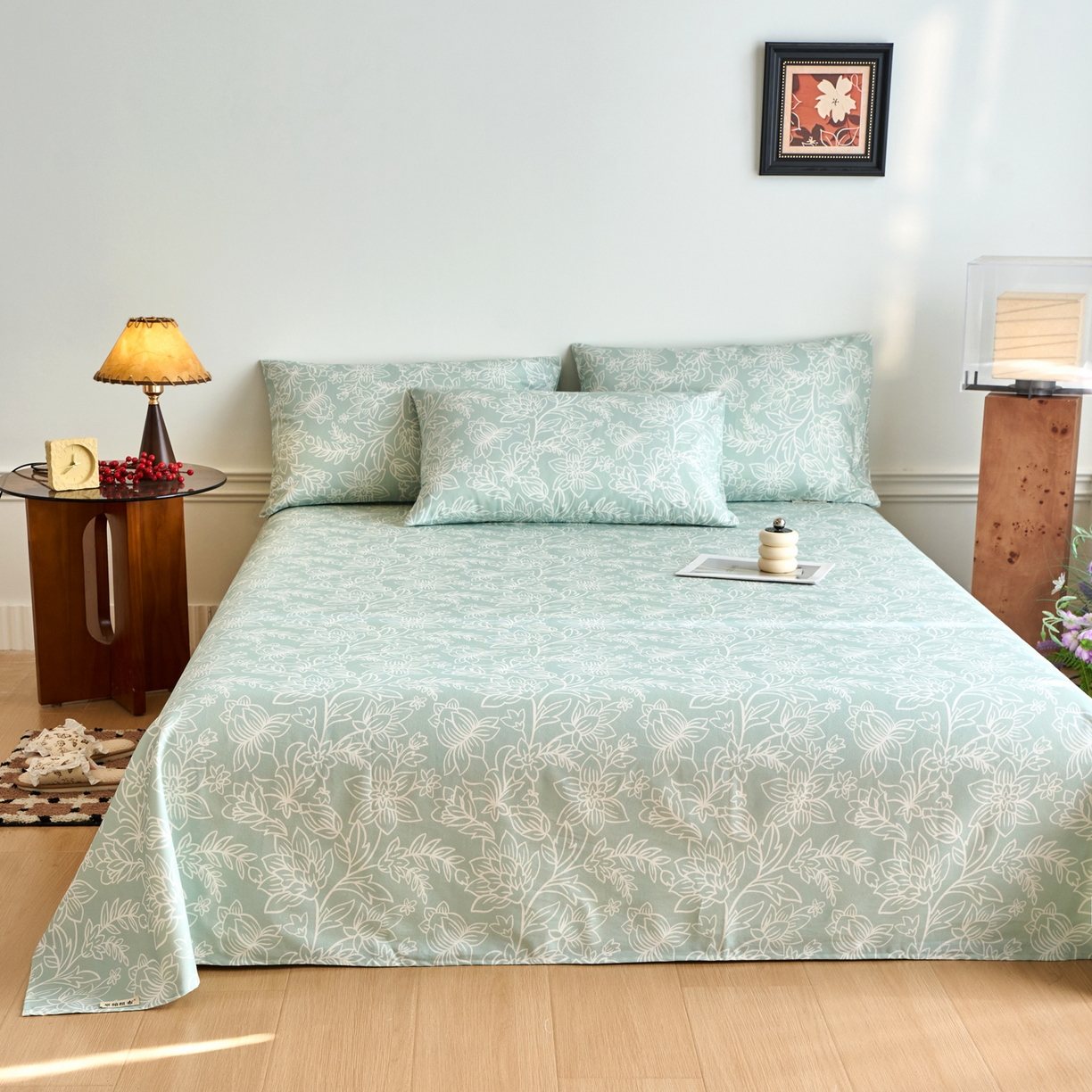 91家纺网 家纺一手货源 找家纺 春皖家纺 2026春夏新品简约款老粗布系列床单单品床单床单单件 意禾Y