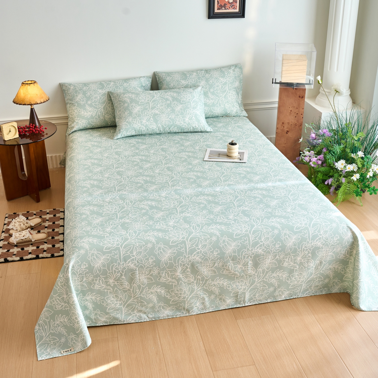 91家纺网 家纺一手货源 找家纺 春皖家纺 2026春夏新品简约款老粗布系列床单单品床单床单单件 意禾Y