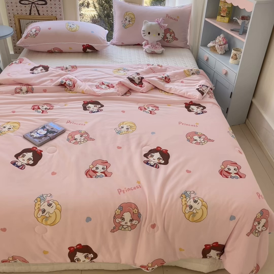 91家纺网 家纺一手货源 找家纺 2026新款A类针织棉被芯夏凉被春秋被冬被儿童学生成人冬被加厚被子大豆被—影棚图 爱心公主