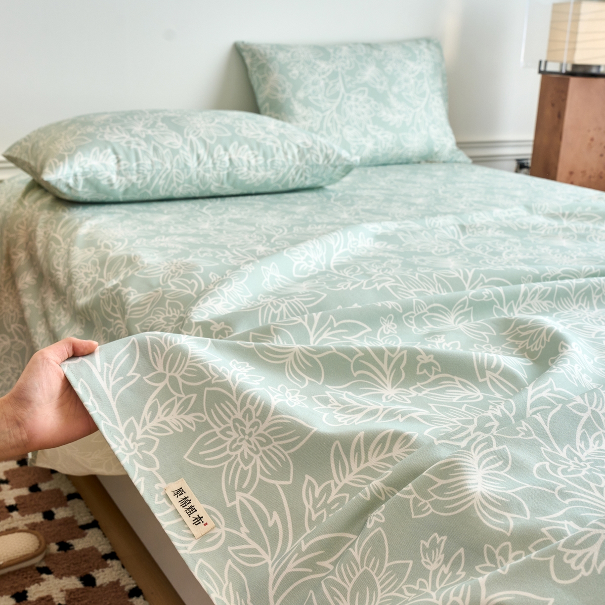 91家纺网 家纺一手货源 找家纺 春皖家纺 2026春夏新品简约款老粗布系列床单单品床单床单单件 意禾Y