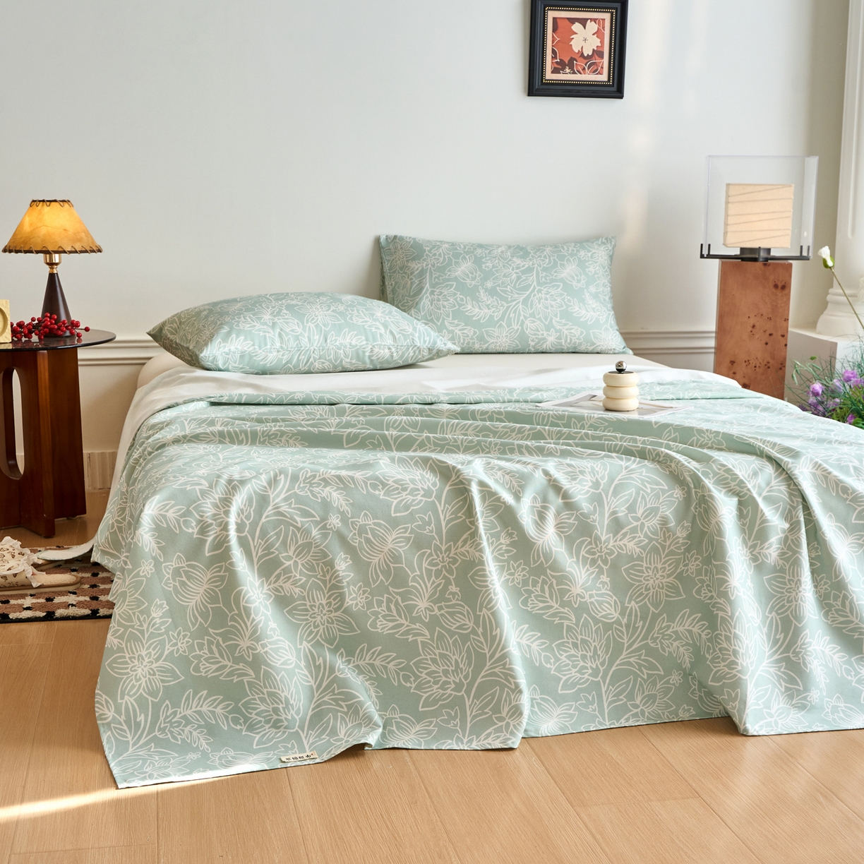 91家纺网 家纺一手货源 找家纺 春皖家纺 2026春夏新品简约款老粗布系列床单单品床单床单单件 意禾Y