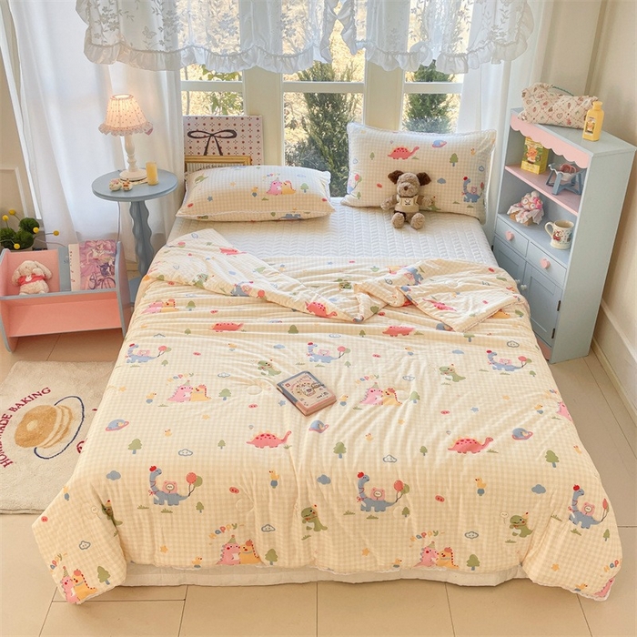 2026新款A类针织棉被芯夏凉被春秋被冬被儿童学生成人冬被加厚被子大豆被—影棚图 格子恐龙