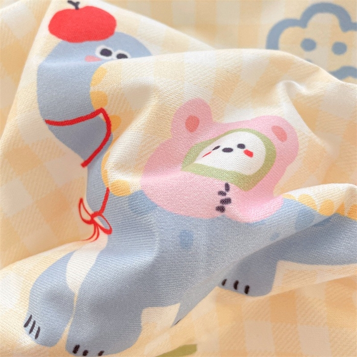 91家纺网 家纺一手货源 找家纺 2026新款A类针织棉被芯夏凉被春秋被冬被儿童学生成人冬被加厚被子大豆被—影棚图 格子恐龙