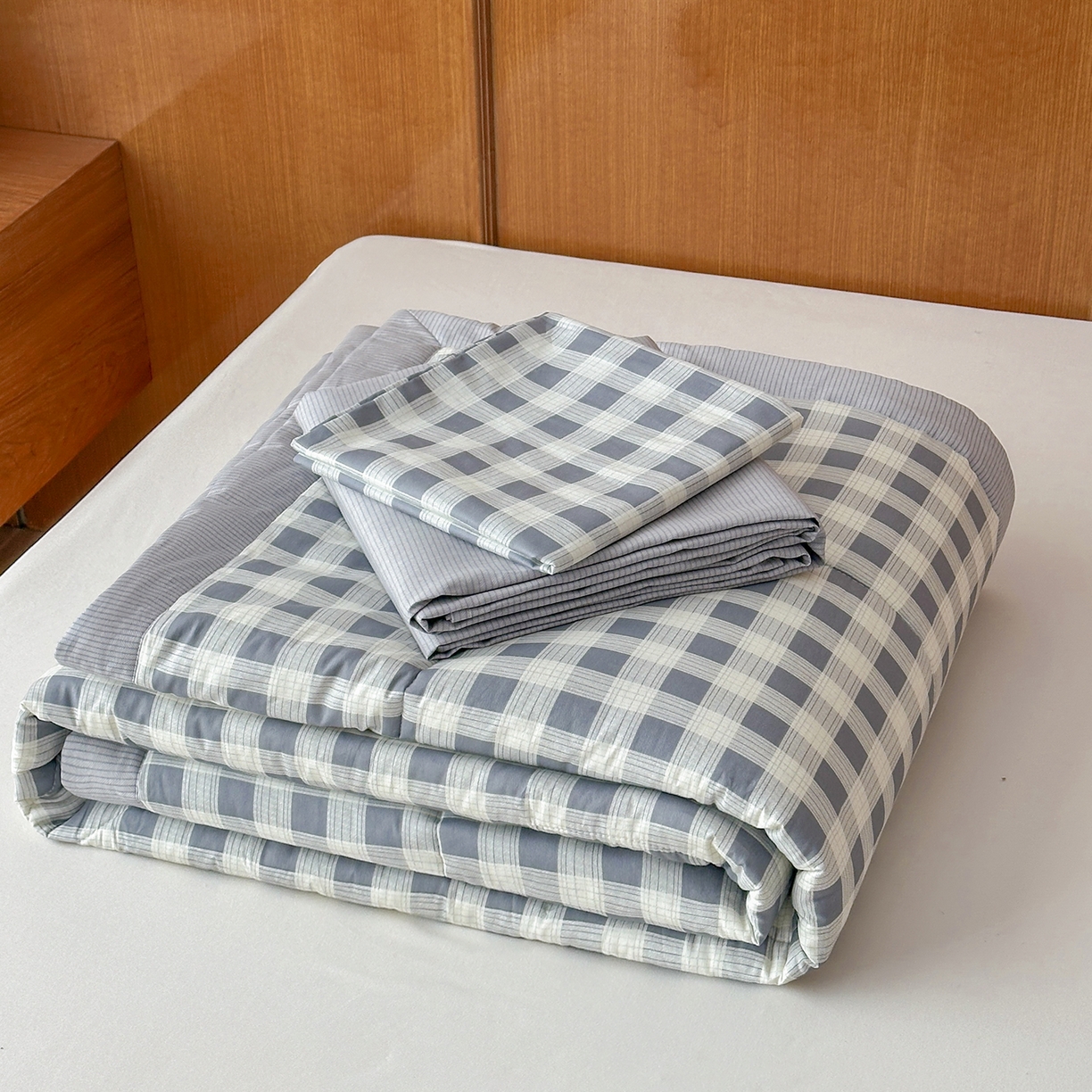 91家纺网 家纺一手货源 找家纺 （总）尊妙被业 2026新款里外全棉100%新疆棉花夏被被子被芯-简约风