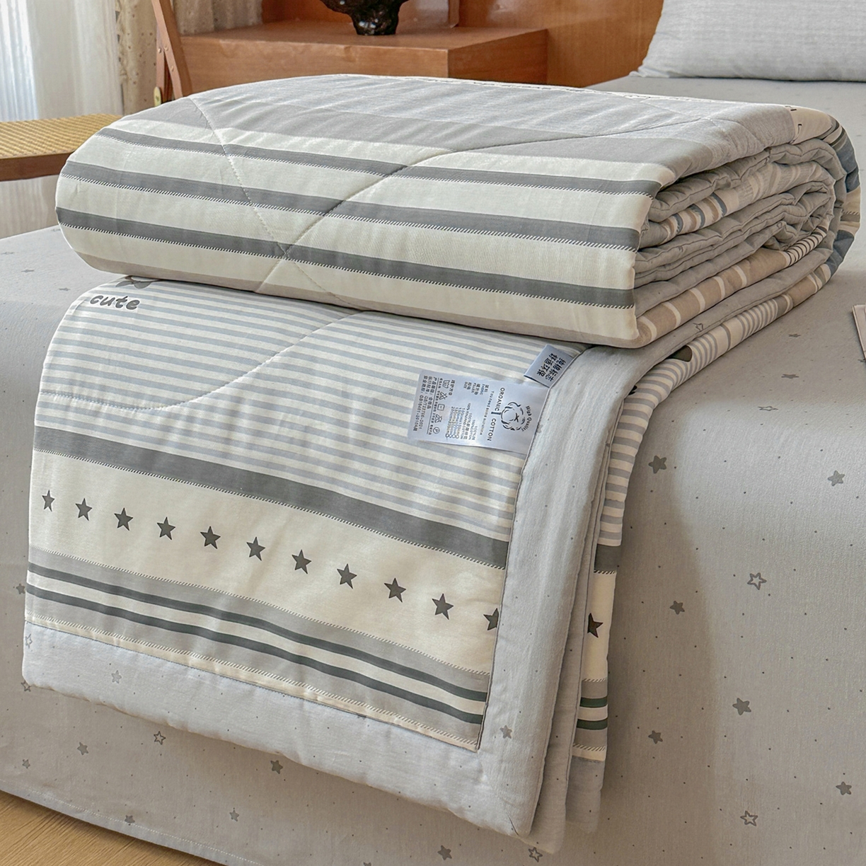 91家纺网 家纺一手货源 找家纺 尊妙被业 2026新款里外全棉100%新疆棉花夏被被子被芯-简约风 素纹小伴-兰