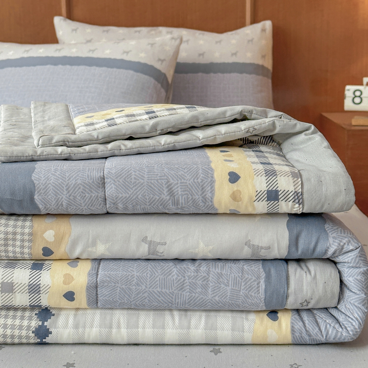 91家纺网 家纺一手货源 找家纺 尊妙被业 2026新款里外全棉100%新疆棉花夏被被子被芯-简约风 蓝星语