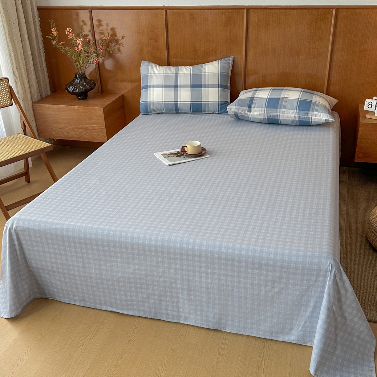 91家纺网 家纺一手货源 找家纺 尊妙被业 2026新款里外全棉100%新疆棉花夏被被子被芯-简约风 悬浮晶阵-蓝