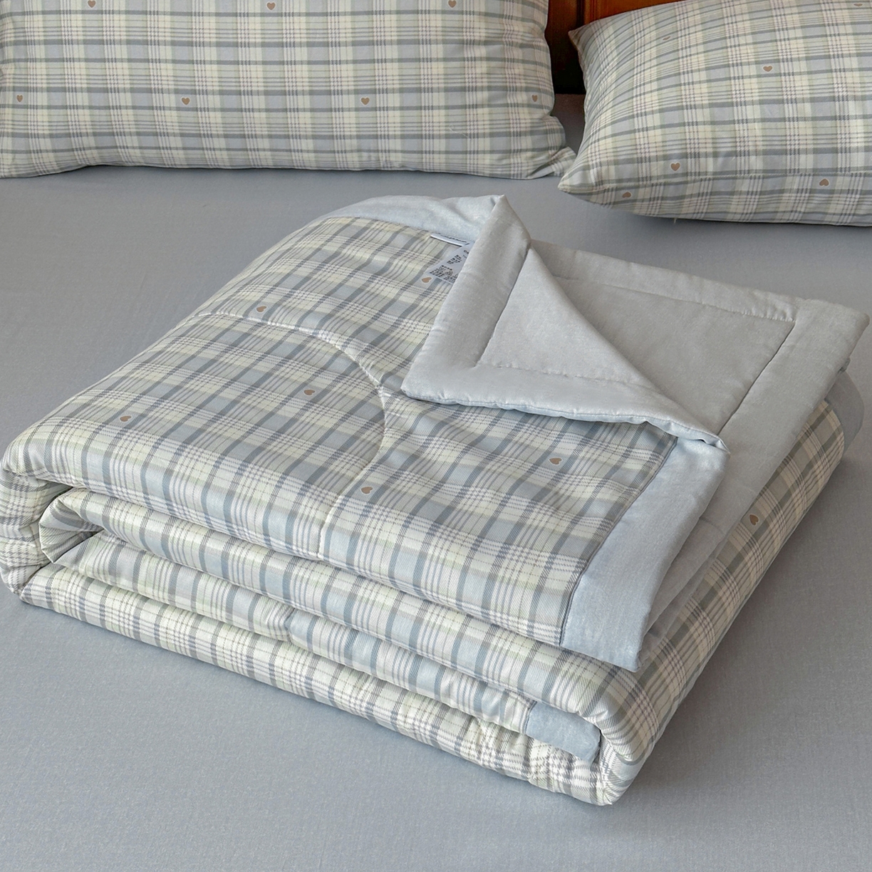 91家纺网 家纺一手货源 找家纺 尊妙被业 2026新款里外全棉100%新疆棉花夏被被子被芯-简约风 坐标虹-灰