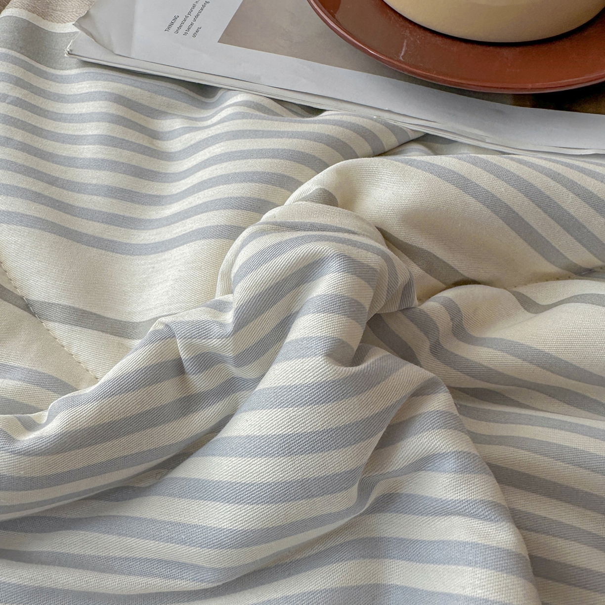 91家纺网 家纺一手货源 找家纺 尊妙被业 2026新款里外全棉100%新疆棉花夏被被子被芯-简约风 素纹小伴-兰