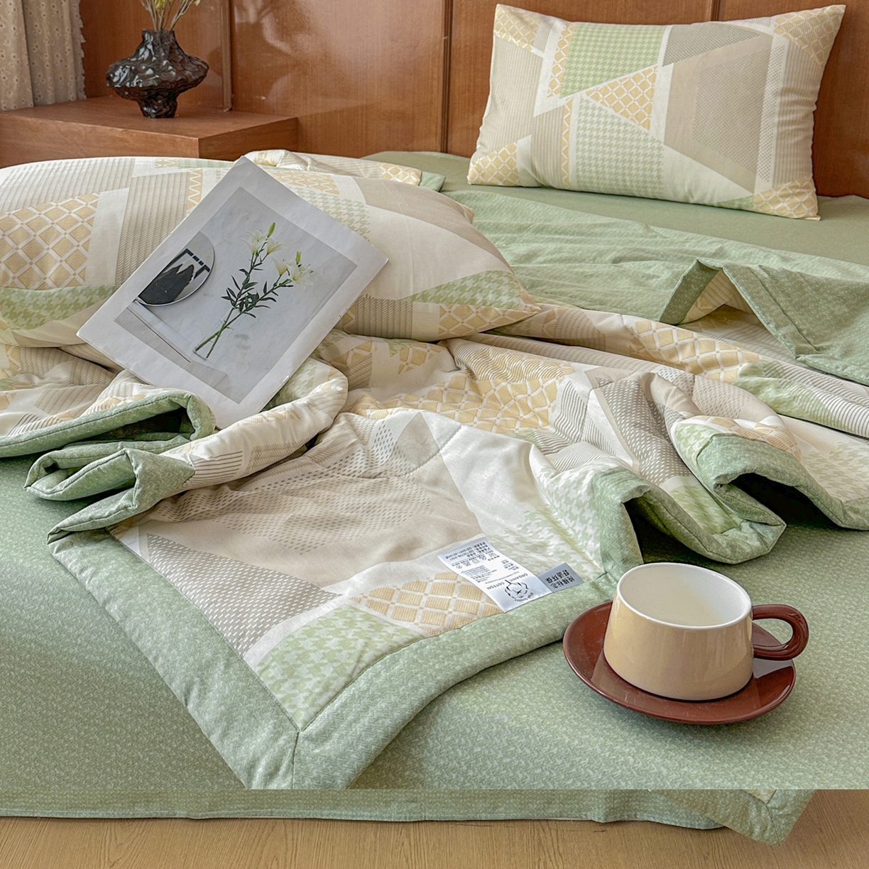 91家纺网 家纺一手货源 找家纺 尊妙被业 2026新款里外全棉100%新疆棉花夏被被子被芯-简约风 六边冰川