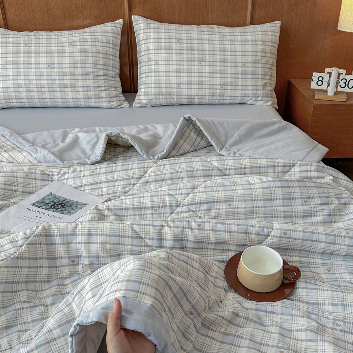 91家纺网 家纺一手货源 找家纺 尊妙被业 2026新款里外全棉100%新疆棉花夏被被子被芯-简约风 坐标虹-灰