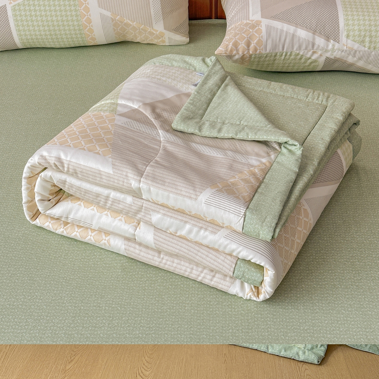 91家纺网 家纺一手货源 找家纺 尊妙被业 2026新款里外全棉100%新疆棉花夏被被子被芯-简约风 六边冰川